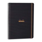 Rhodia cahier probook spirale couverture polypropylne noire 22, 5 x 29, 7 cm 160 pages ligne 6 mm perfores ...