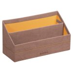 Rhodia porte - courrier bois de rose - 25 x 10 x 14 cm - piq�res sellier orange - ext�rieur simili cuir ...
