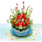 Rose flowers with hearts - carte d'anniversaire pop up, carte de voeux d'anniversaire 3d (fleurs roses ... Rose flowers with hearts - carte d'anniversaire pop up, carte de voeux d'anniversaire 3d (fleurs roses ...