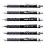 Rotring lot de 6 porte - mines fin tikky 0, 5 mm noir
