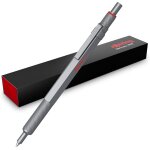 Rotring 600 gel pen 0. 55mm black ink silver metal barrel non - slip notched grip & hexagon barrel refillable ...