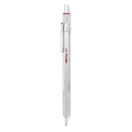 Rotring 600 stylo bille, pointe moyenne, encre bleue, corps argent�, rechargeable