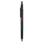 Rotring 600 stylo bille, pointe moyenne, encre bleue, corps noir, rechargeable