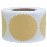 Rouleau de 500 etiquettes autocollantes de scellage rondes en papier kraft, 38mm, pour bote cadeau, ...