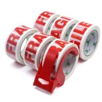 Rouleau adhsif ruban d'emballage adhsifs fragile 48mmx 66m pour botes et paquets idal pour les dmnagemen ...