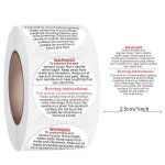 Rouleau d'tiquettes autocollantes de scurit pour pots de bougies et votives, etiquette d'avertissement ...