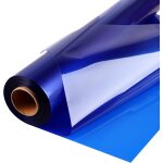 Rouleau de papier cellophane bleu déplié 86 cm de large x 30 m de long 3mil d'épaisseur plastique cellophane ... Rouleau de papier cellophane bleu déplié 86 cm de large x 30 m de long 3mil d'épaisseur plastique cellophane ...