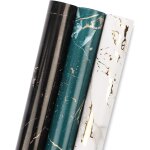 Rouleau de papier d'emballage cadeau - mini rouleau - 3 motifs de marbre diffrents (42, 5 pieds carrs) ...