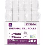 Rouleau tpe 57mmx14mx12mm - rouleaux pour terminal carte bancaire - bobine papier thermique 57x35x12 ... Rouleau tpe 57mmx14mx12mm - rouleaux pour terminal carte bancaire - bobine papier thermique 57x35x12 ...
