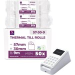 Rouleau tpe 57mmx9mx12mm - rouleaux pour terminal carte bancaire - bobine papier thermique 57x30x12 - ...