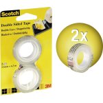 Ruban adhésif double - face - 2 rouleaux, 12 mm x 6, 3 m - idéal pour le bureau et l'école Ruban adhésif double - face - 2 rouleaux, 12 mm x 6, 3 m - idéal pour le bureau et l'école