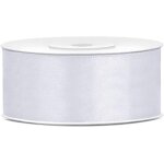 Ruban blanc 2, 5 cm en satin double face, bobine longueur 25 m pour décorations de mariage, cadeaux des ... Ruban blanc 2, 5 cm en satin double face, bobine longueur 25 m pour décorations de mariage, cadeaux des ...