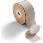 Ruban cadeau large - marron clair - 3, 8 cm x 23 m - en tissu - ruban d�coratif en mousseline de soie ...