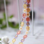 Ruban en dentelle florale multicolore 12 mm - dcoration de table et cadeau de mariage - broderie pour ...
