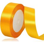 Ruban jaune 25 mm x 23 m - pour dcoration de cadeau, robe de mariage, baptme et anniversaire, travaux ...