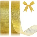 Ruban organza doré 20mm x 44m ruban de noël pailleté pour emballage cadeau, ballons, artisanat, gâteaux, ... Ruban organza doré 20mm x 44m ruban de noël pailleté pour emballage cadeau, ballons, artisanat, gâteaux, ...