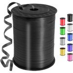 Ruban paquet cadeau noir 450m / 500 yards - pour emballage, ballon, dcoration, bricolage, mariage, anniversai ...