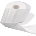 Ruban en satin blanc epais 5 cm, bobine 25 mètres pour décorations, boîtes a dragées, cadeaux, fleurs, ... Ruban en satin blanc epais 5 cm, bobine 25 mètres pour décorations, boîtes a dragées, cadeaux, fleurs, ...