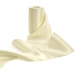 Ruban de satin blanc ivoire large double face de couleur unie - 10 cm x 9, 1 m - parfait pour découpe ... Ruban de satin blanc ivoire large double face de couleur unie - 10 cm x 9, 1 m - parfait pour découpe ...