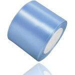 Ruban de satin bleu clair 75 mm x 22 m - pour décoration de cadeau de mariage, de baptême et d'anniversaire ... Ruban de satin bleu clair 75 mm x 22 m - pour décoration de cadeau de mariage, de baptême et d'anniversaire ...