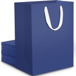 Sac bleu kraft - lot de 20 pochette cadeau bleu petit format s 15x6x20 cm - 230gsm sac cadeau papier ...