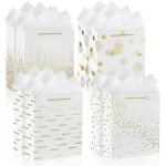 Sac cadeau papier - 8 pochette cadeau anniversaire moyen, sachet cadeaux grand format 10 mouchoirs, gift ...