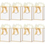 Sac cadeau papier - 8 pochette cadeau anniversaire moyen, sachet cadeaux grand format 8 cartes 10 mouchoirs, ...