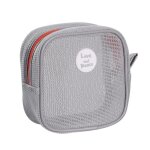 Sacs a cls de petite capacit, sac a cosmtiques transparent, pochette de rangement carre en maille, ...