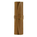 Sac a crayons 100% en cuir v�ritable, grande pochette de rangement, etui organisateur pour l'�cole, le ...