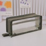 Sac a crayons carr� transparent ins girl, grande capacit�, papeterie pour el�ves du primaire, sac de ...