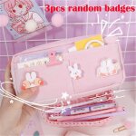 Sac a crayons couleur bonbon mignon, sac a crayons avec badges kawaii pochette de maquillage cosmtiques ...