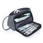 Sac a crayons d'cole en toile de grande capacit pour etudiants, pochette a stylos, porte documents