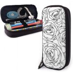 Sac  crayons noir blanc rose tui  crayons tui  crayons en cuir dr?le grande capacit pochette ...