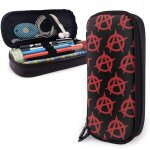 Sac �� crayons rouge anarchiste en d��tresse drapeau symbole grand stylo sac ��tanche ��tui �� crayons ...