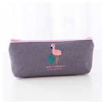 Sac a crayons en toile flamant rose frais 1x, sac de rangement pour stylos, fournitures scolaires et ...