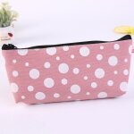 Sac a crayons en toile, style bref, grille a rayures, sac de rangement de papeterie, sac a crayons en ...