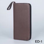 Sac en cuir noir organisateur de stylos, grand sac a stylos a fermeture eclair, sac organisateur de 36 ...