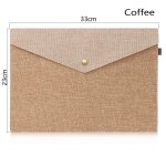 Sac a documents a4 / a5 de grande capacit , en toile de lin et feutre,  motif enveloppe - type coffee ...