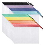 Sac a documents en maille a fermeture eclair, pochettes en plastique a fermeture eclair, format lettre ...