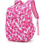 Sac d'�cole primaire fille motif g�om�trique sac d'�cole primaire 116 rose rouge moyen