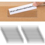 Sacs d'�tiquettes adh�sives, 100 sacs d'�tiquettes en plastique transparent de 4 x 1 pouce pour les supermarch ...