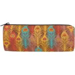 Sac de papeterie pour stylos, plumes de paon, motif coeur, coccinelle, etui a crayons, etui a lunettes, ...