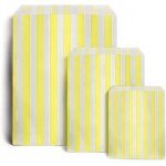 Sachets en papier a rayures jaunes pour confiseries, bonbons, cadeaux de mariage (200, 17, 8 x 22, 9 ...