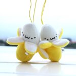 Sangle de t�l�phone portable, breloque de t�l�phone portable, poup�e en peluche a peau de banane, pendentif ...