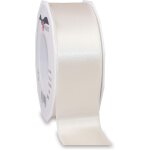 Satin ivoire (cr��me), rouleau de 25 m de ruban satin��e pour emballage cadeau, largeur 40 mm, accessoire ...