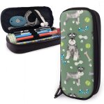 Schnauzer bone tennis footprints background trousse a crayons grande capacit� porte - stylo marqueur ...