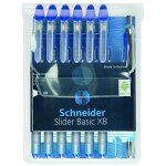 Schneider 151277 xb pochette de 6 stylos bille slider et 1 stylo bille rave bleu