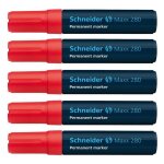 Schneider lot de 5 marqueurs permanent maxx 280 rouge