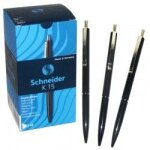Schneider lot de 50 stylos a bille k15 avec clip en acier (noir) (import allemagne)