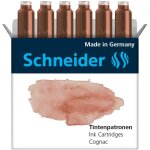 Schneider etui de 6 cartouches d'encre pour stylo plume pastel cognac